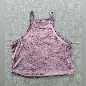 Active USA Velvet Crop Top in Lavender